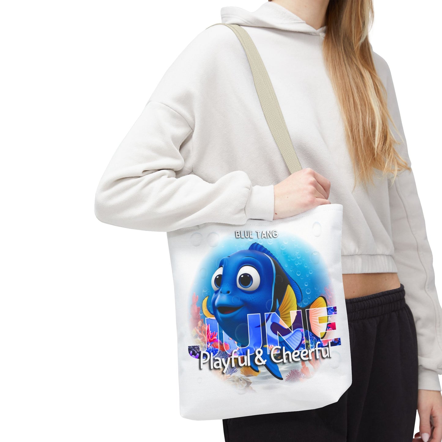 Kids Colorful June Blue Tang Birth Month Tote Bag