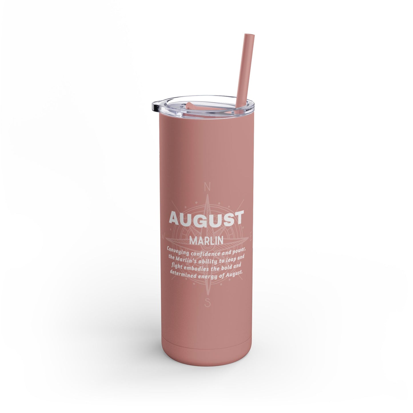 August Birth Month Marlin 20oz Skinny Matte Tumbler – Sleek, Strong & Adventurous Stainless Steel Travel Cup