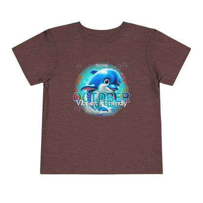 October Dolphin Toddler Tee Kids Birth Month Ocean Tshirt