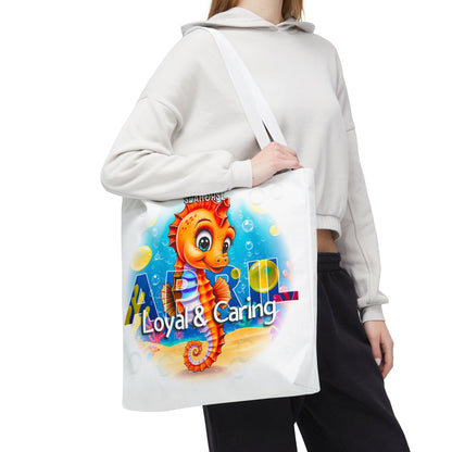 Kids Colorful April Seahorse Birth Month Tote Bag