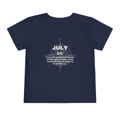 July Seal Toddler TShirt Kids Birth Month Ocean Animal Tee