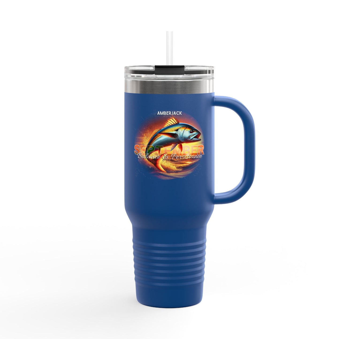 September Amberjack Birth Month 40oz Travel Mug with Handle