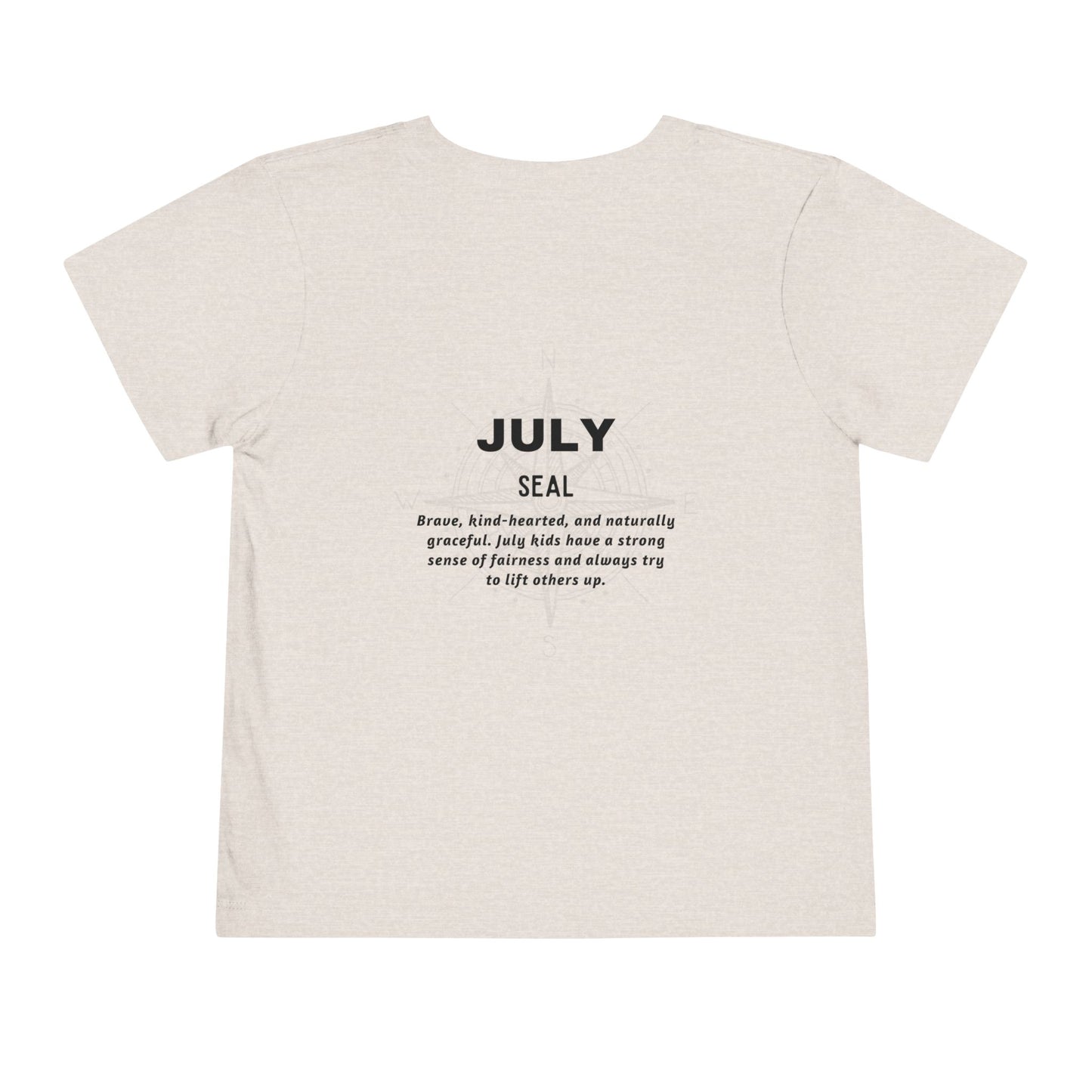 July Seal Toddler TShirt Kids Birth Month Ocean Animal Tee