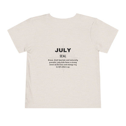 July Seal Toddler TShirt Kids Birth Month Ocean Animal Tee