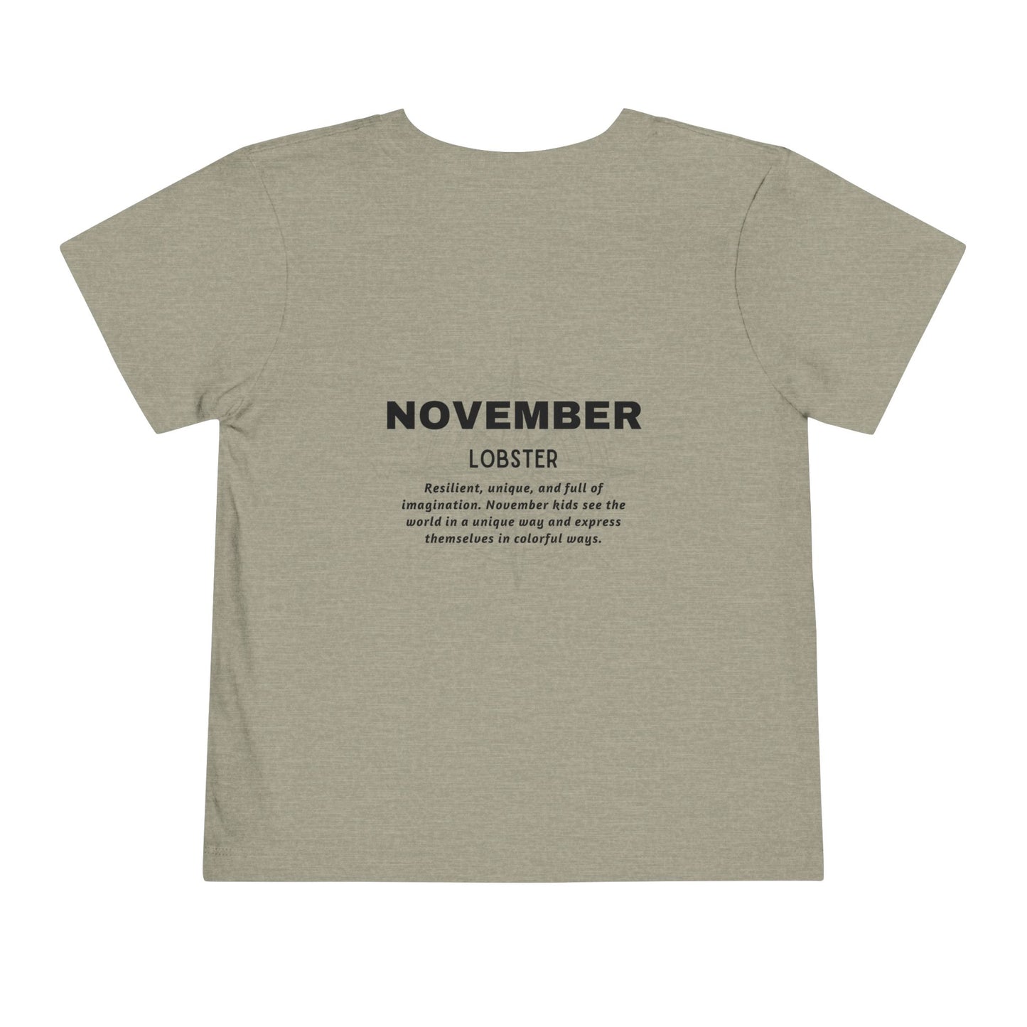 November Lobster Toddler TShirt Kids Birth Month Sea Life Tee