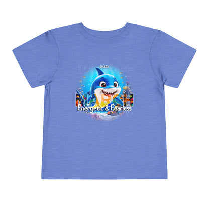 March Shark Toddler TShirt Kids Birth Month Ocean Adventure Tee