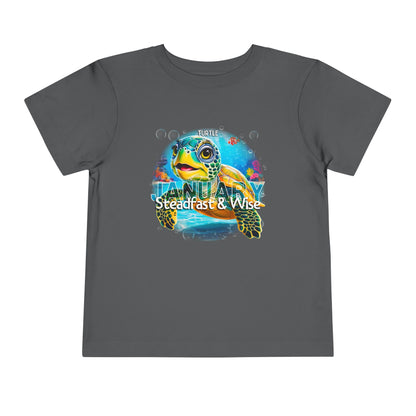 January Turtle Toddler TShirt Kids Birth Month Sea Life Tee