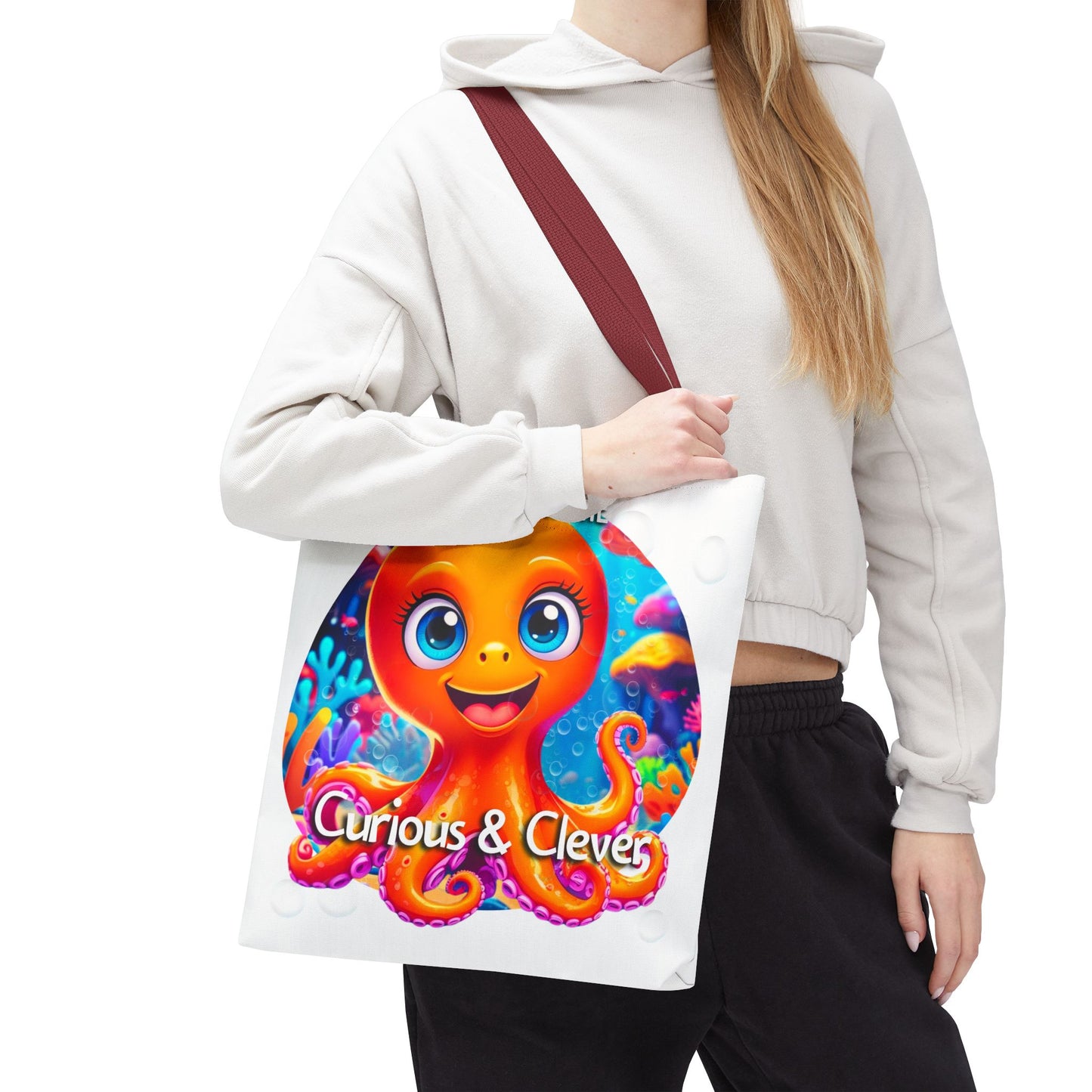 Personalized Kids Octopus Beach Tote Bag Curious & Clever