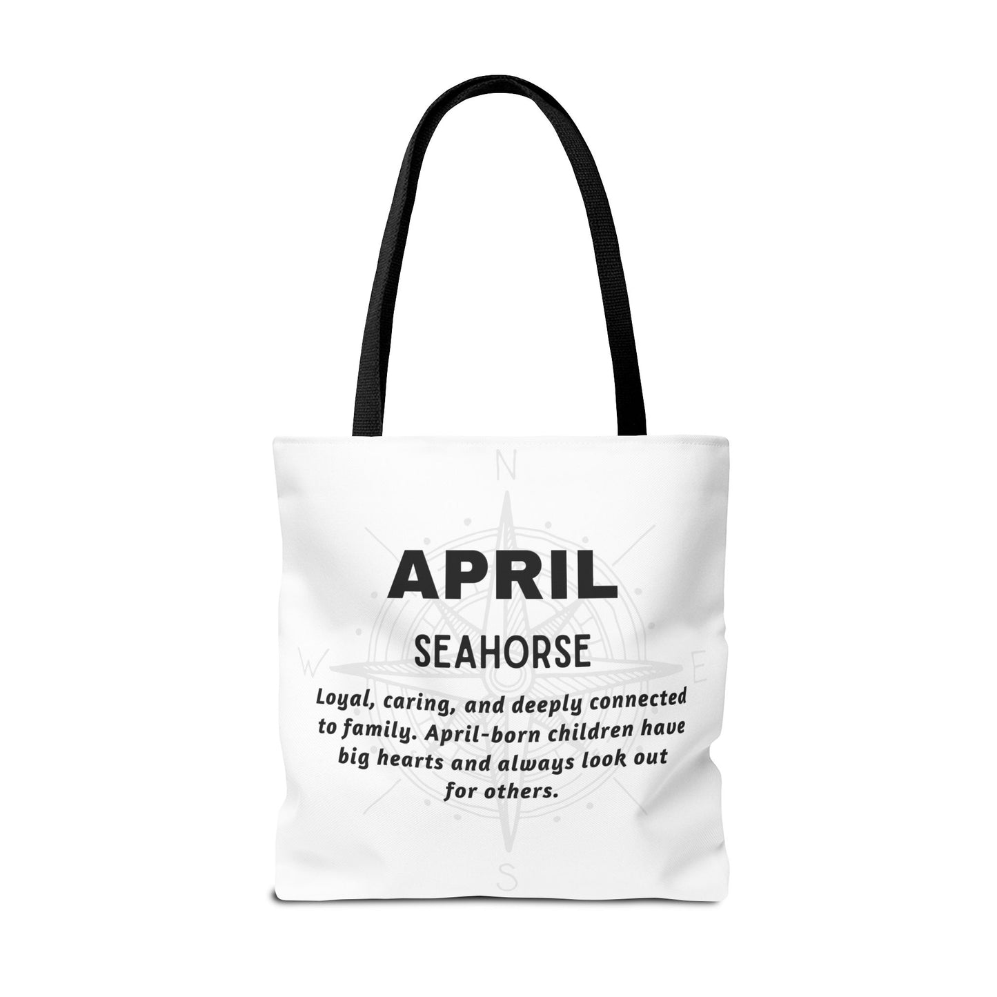 Kids Colorful April Seahorse Birth Month Tote Bag