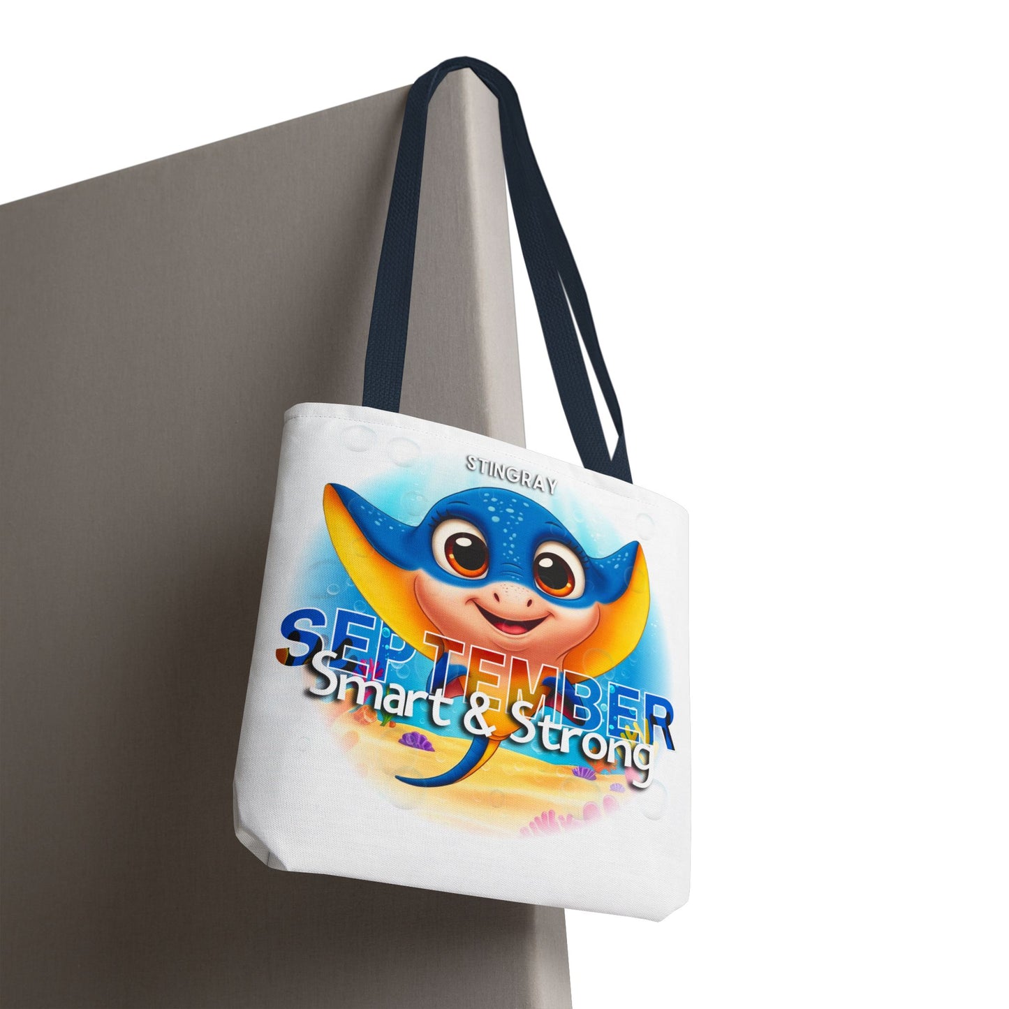 Kids Colorful September Stingray Birth Month Tote Bag