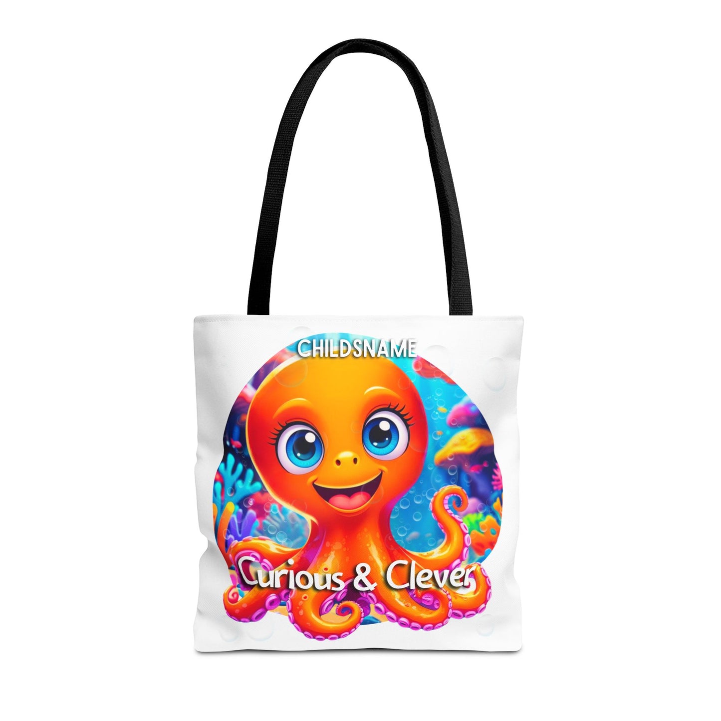 Personalized Kids Octopus Beach Tote Bag Curious & Clever