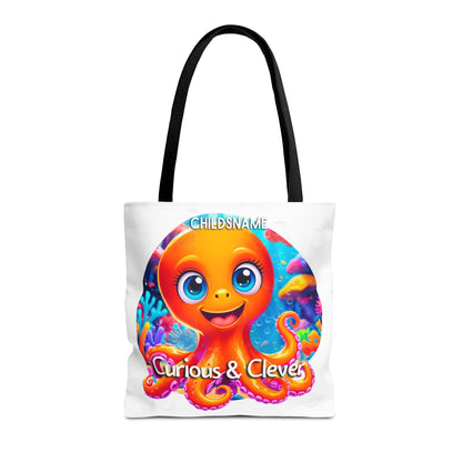 Personalized Kids Octopus Beach Tote Bag Curious & Clever