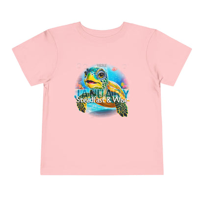 January Turtle Toddler TShirt Kids Birth Month Sea Life Tee