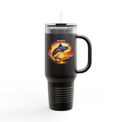 October Swordfish Birth Month 40oz Travel Mug with Handle