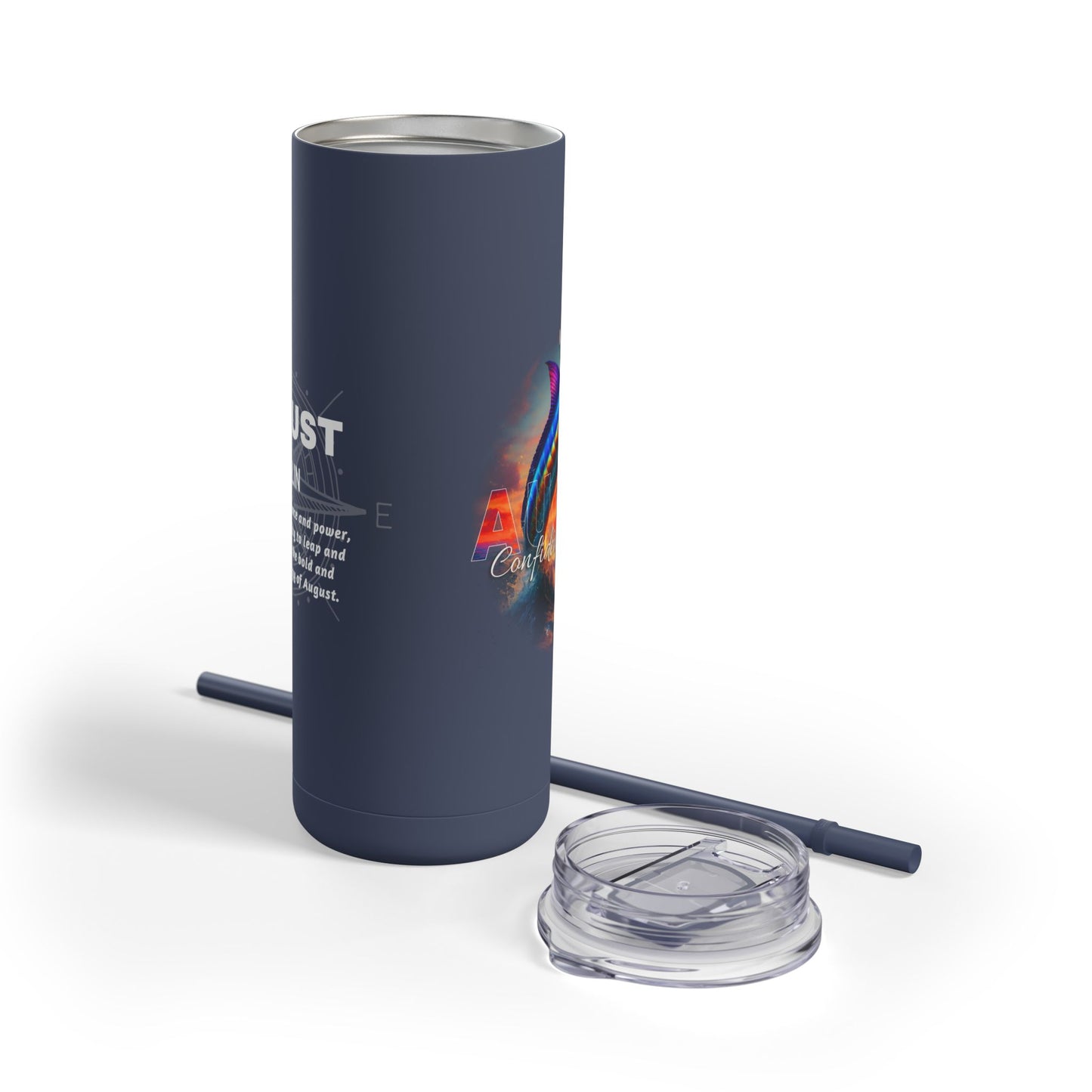 August Birth Month Marlin 20oz Skinny Matte Tumbler – Sleek, Strong & Adventurous Stainless Steel Travel Cup