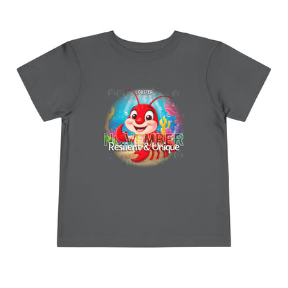 November Lobster Toddler TShirt Kids Birth Month Sea Life Tee