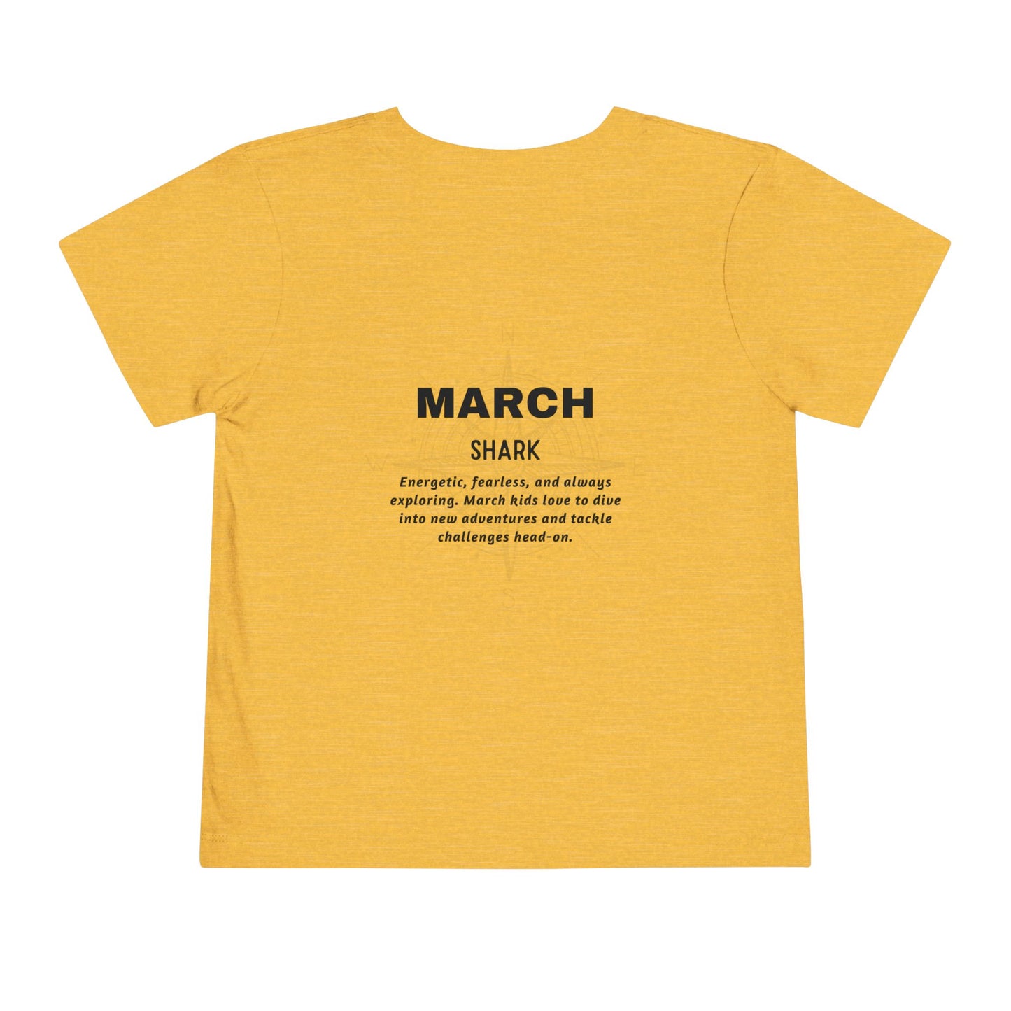 March Shark Toddler TShirt Kids Birth Month Ocean Adventure Tee