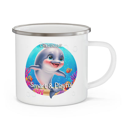 Personalized Kids Dolphin Camping Mug Smart & Playful