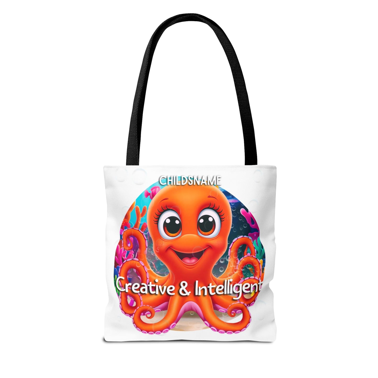 Personalized Kids Octopus Beach Tote Bag – Creative & Intelligent – Custom Sea Life Bag with Name