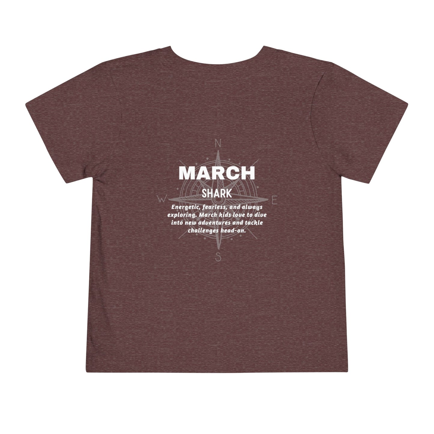 March Shark Toddler TShirt Kids Birth Month Ocean Adventure Tee