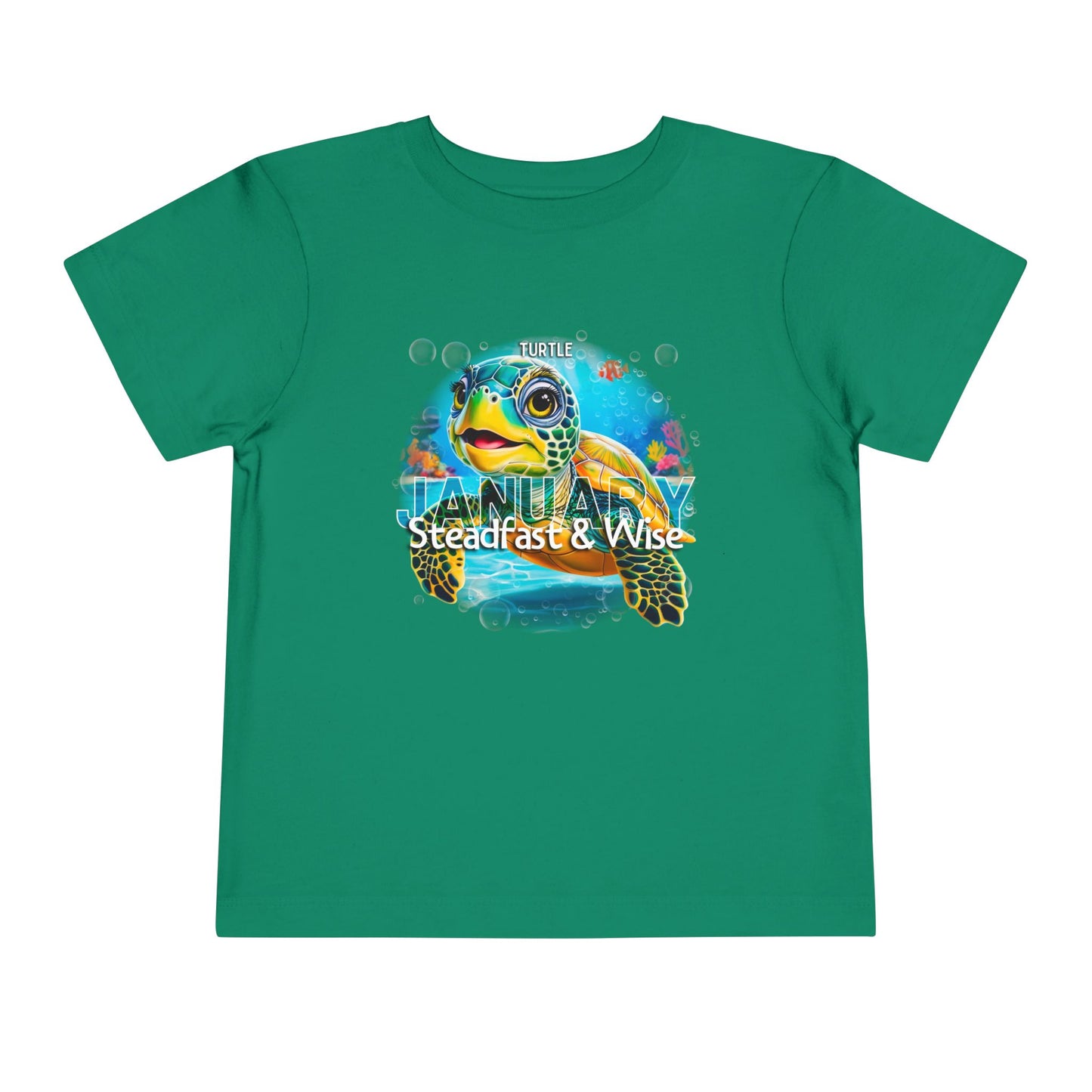January Turtle Toddler TShirt Kids Birth Month Sea Life Tee