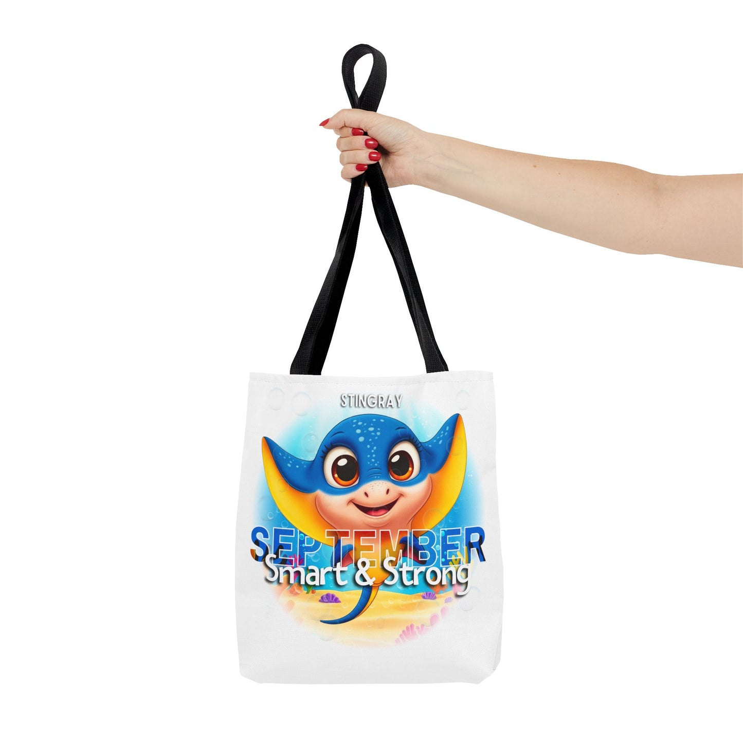 Kids Colorful September Stingray Birth Month Tote Bag