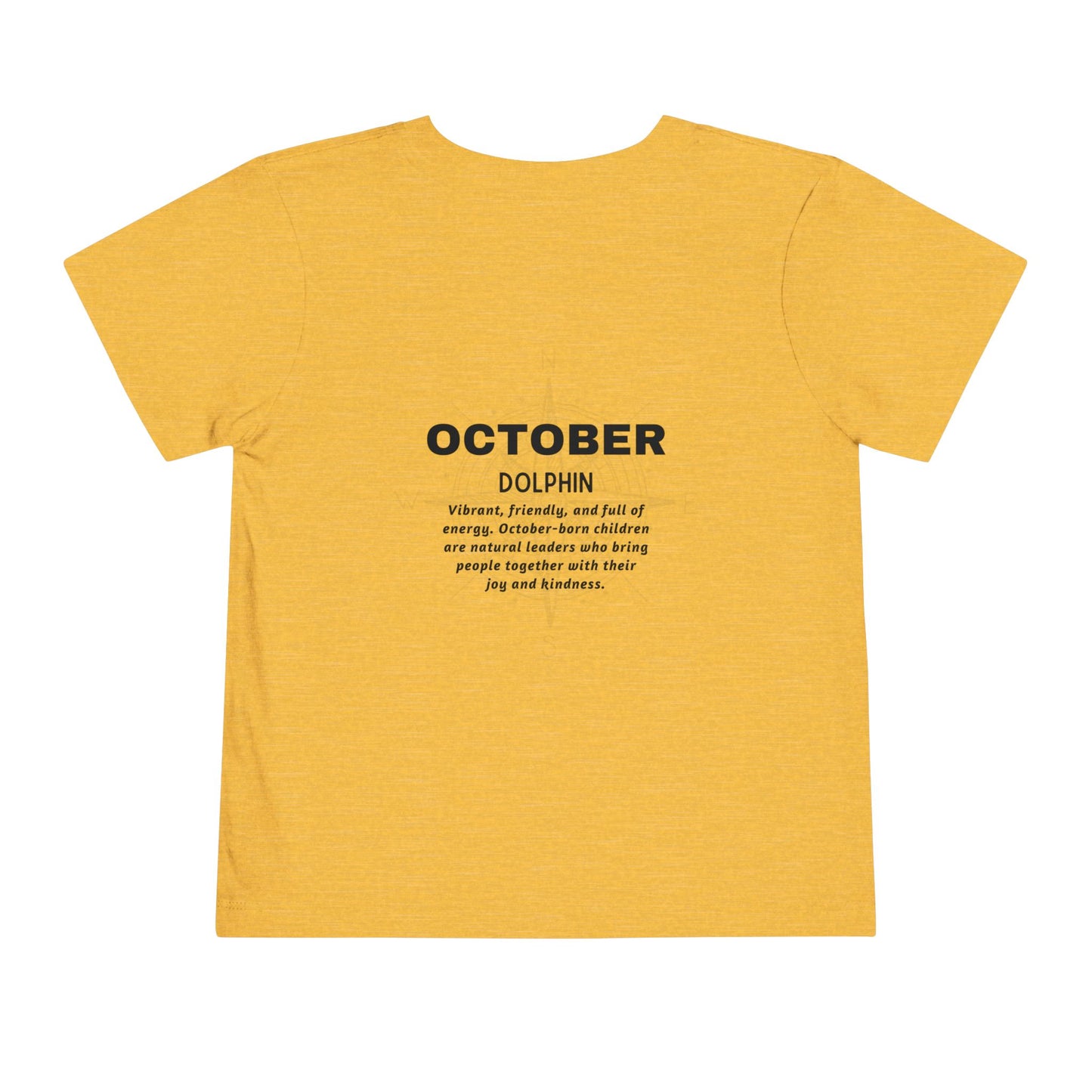 October Dolphin Toddler Tee Kids Birth Month Ocean Tshirt
