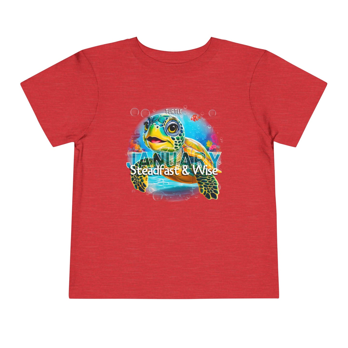 January Turtle Toddler TShirt Kids Birth Month Sea Life Tee