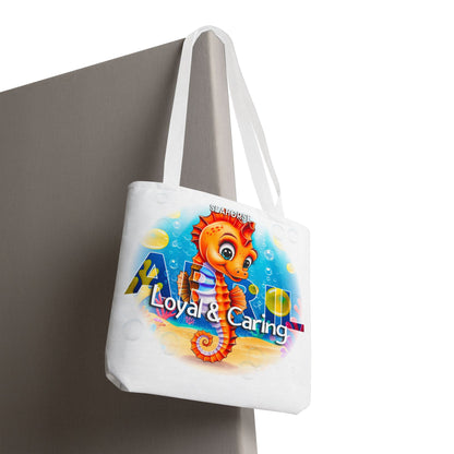 Kids Colorful April Seahorse Birth Month Tote Bag