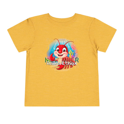 November Lobster Toddler TShirt Kids Birth Month Sea Life Tee