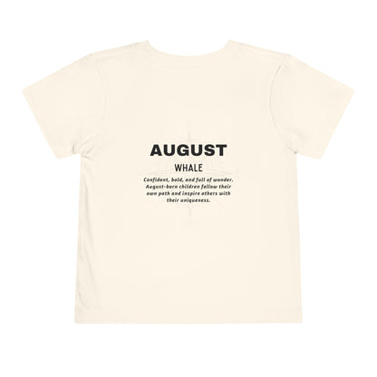 August Whale Toddler TShirt Kids Birth Month Sea Life Tee