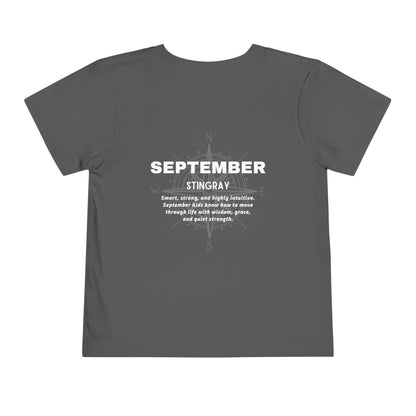 September Stingray Toddler Shirt, Kids Birth Month Sea Life Tshirt
