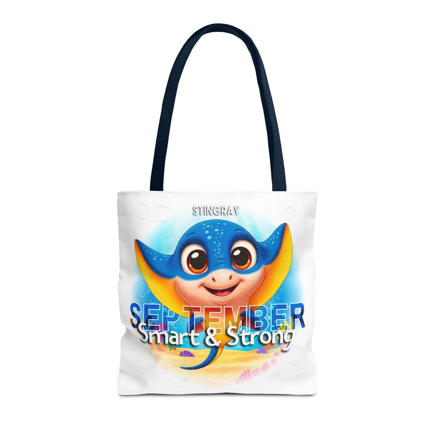Kids Colorful September Stingray Birth Month Tote Bag