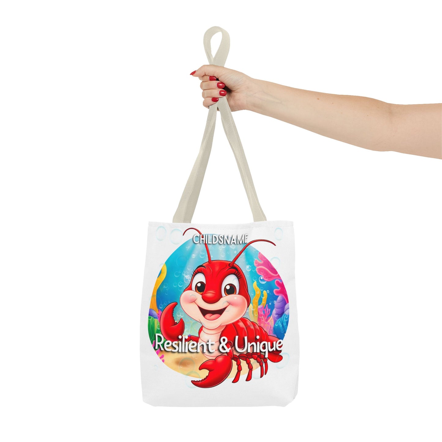 Personalized Kids Lobster Beach Tote Bag – Resilient & Unique – Custom Sea Life Bag with Name