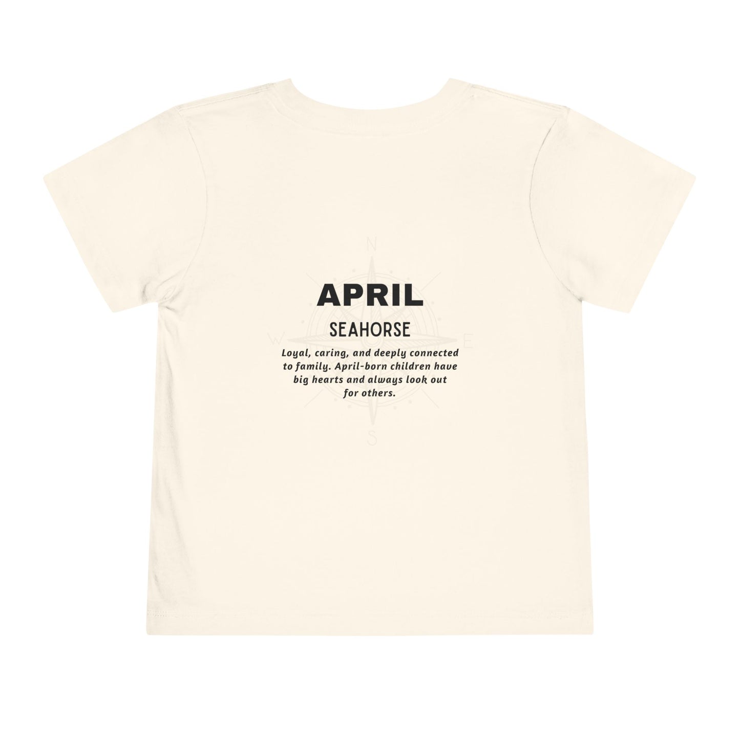 April Seahorse Toddler TShirt Kids Birth Month Ocean Tee