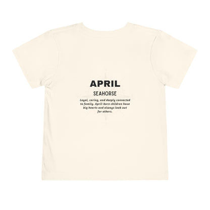 April Seahorse Toddler TShirt Kids Birth Month Ocean Tee