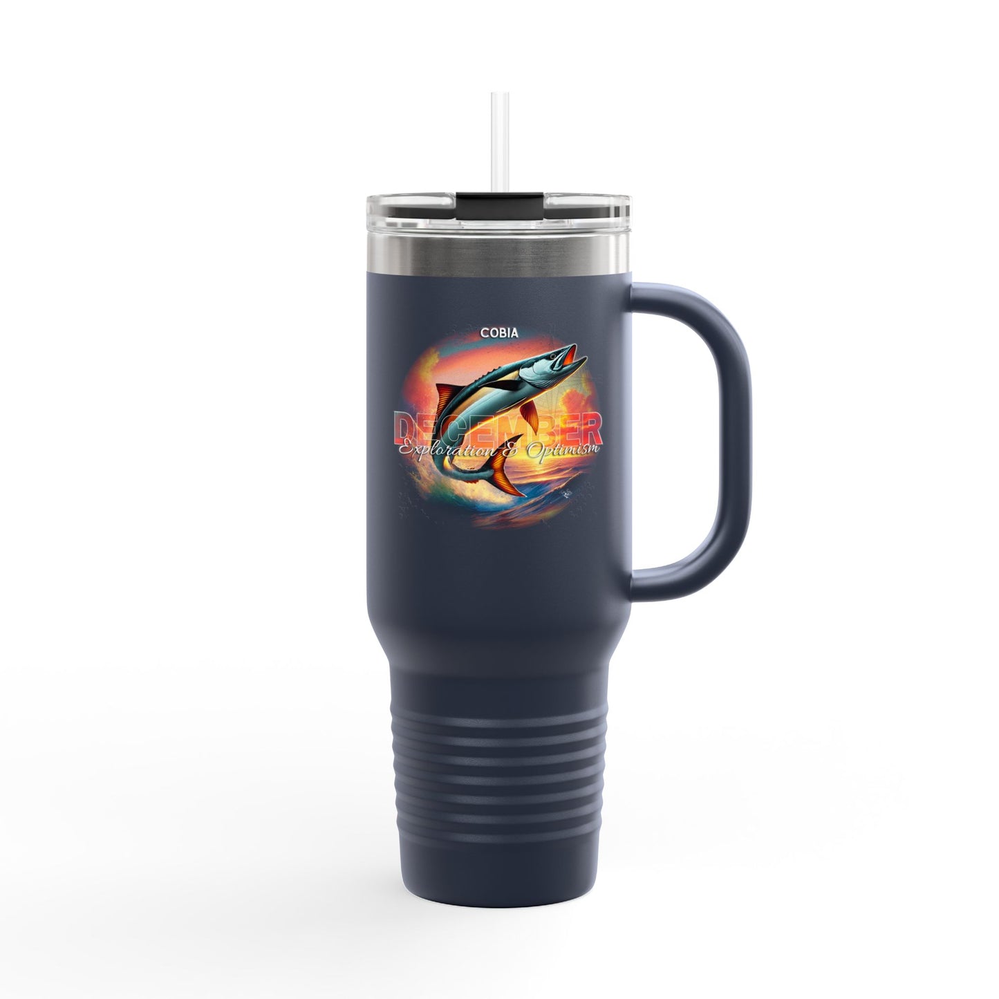 December Cobia Birth Month 40oz Travel Mug with Handle