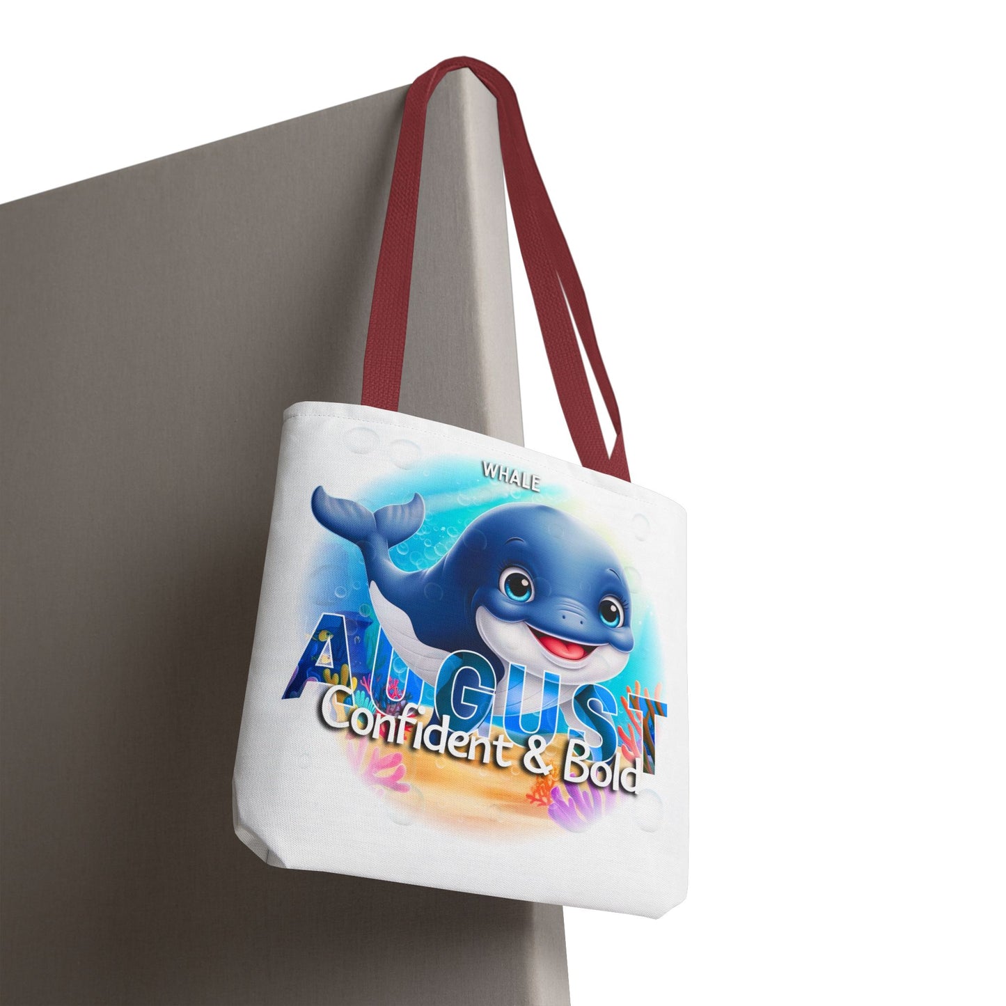 Kids Colorful August Whale Birth Month Tote Bag