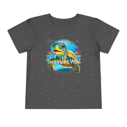 January Turtle Toddler TShirt Kids Birth Month Sea Life Tee