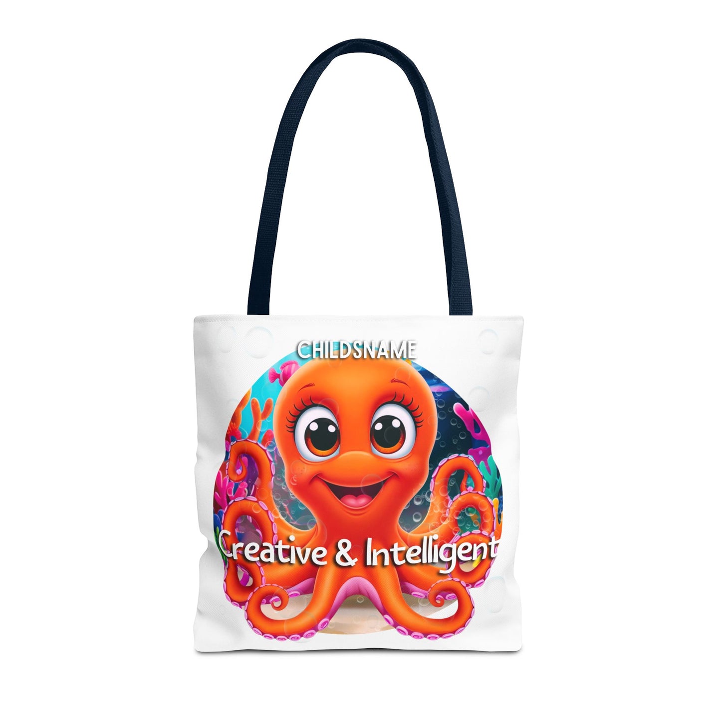 Personalized Kids Octopus Beach Tote Bag – Creative & Intelligent – Custom Sea Life Bag with Name