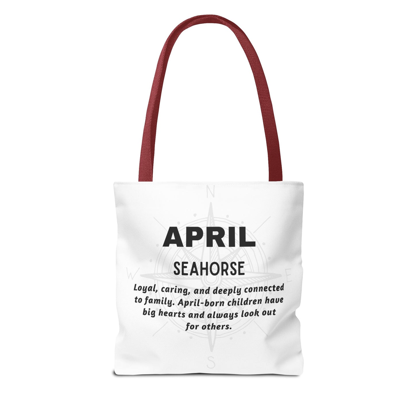 Kids Colorful April Seahorse Birth Month Tote Bag