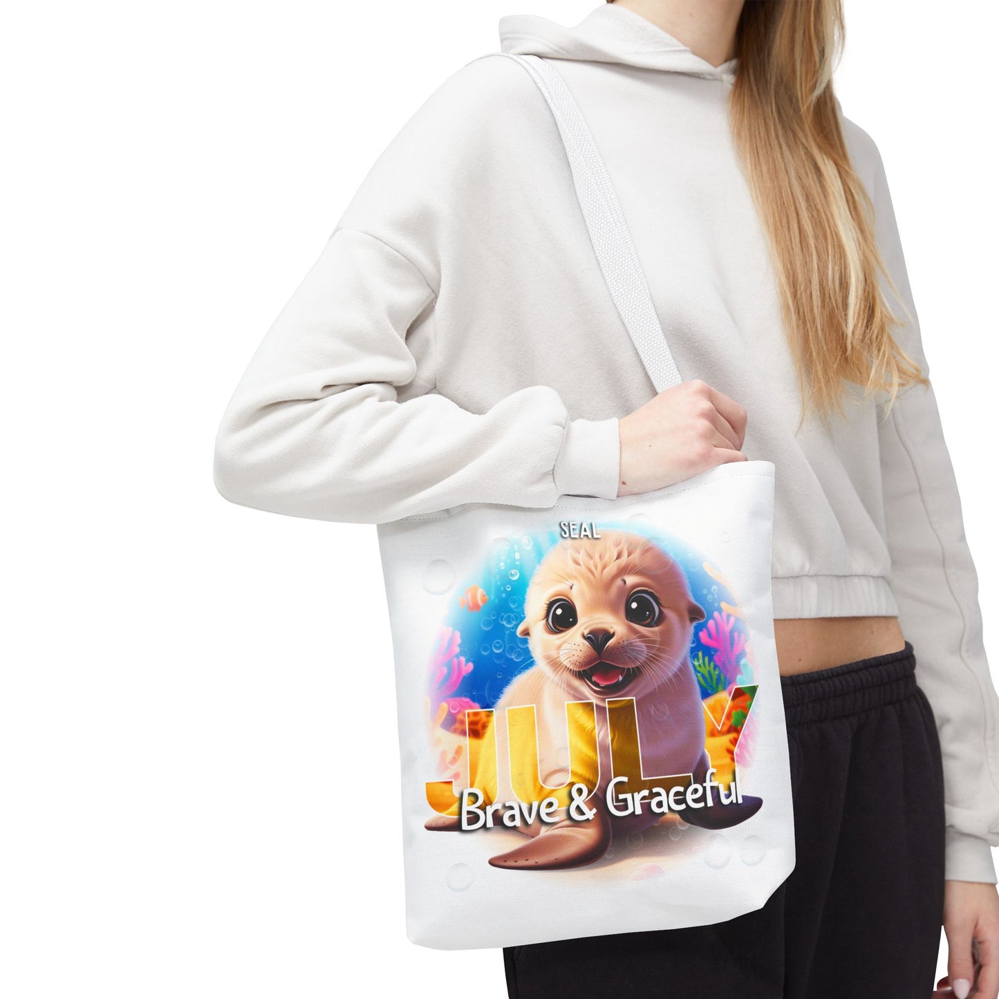 Kids Colorful July Seal Birth Month Tote Bag