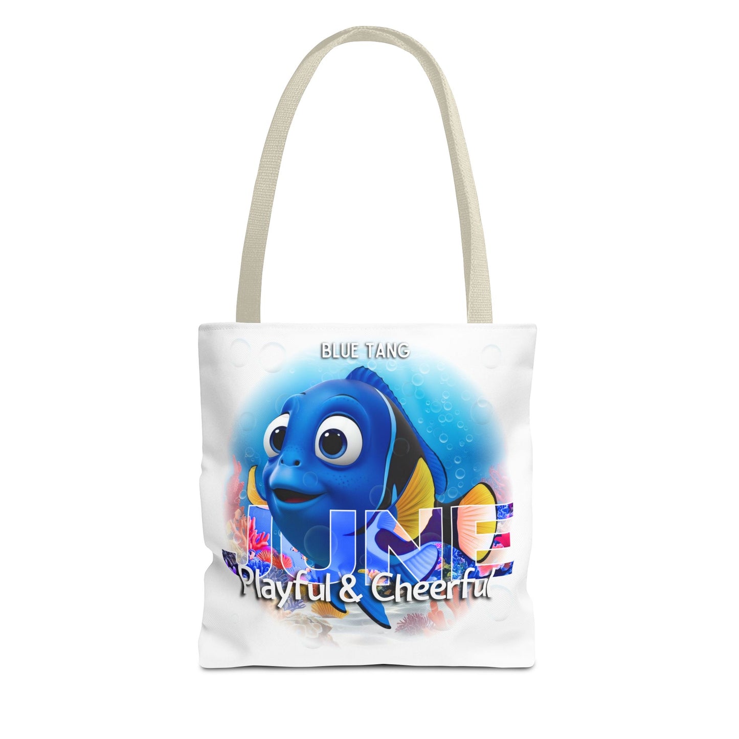 Kids Colorful June Blue Tang Birth Month Tote Bag