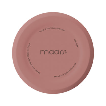 Dusty Rose skinny travel mug 'maars' branding on the bottom on a white background. December Cobia birth month design 