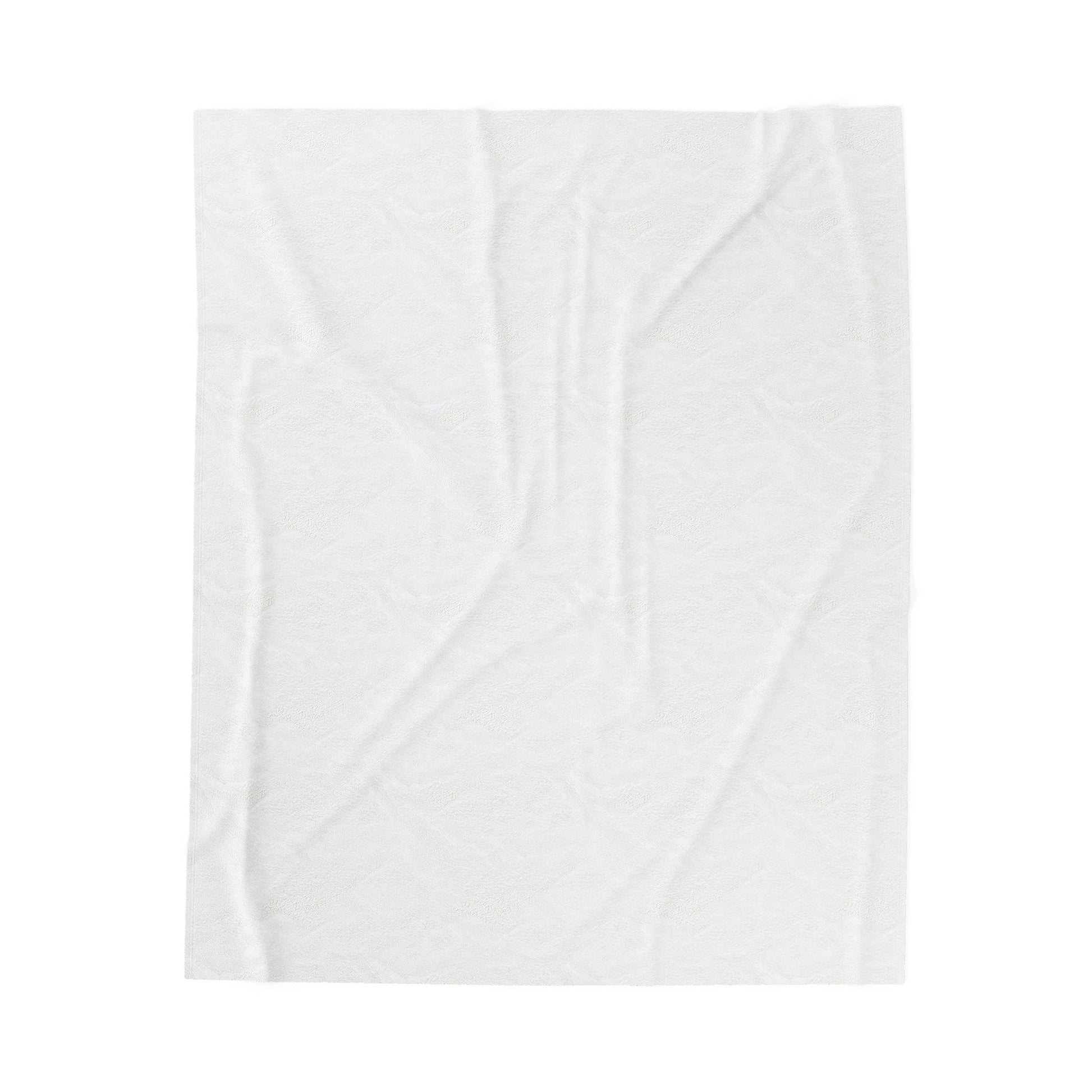 White soft kids birth month blanket with subtle all over prints