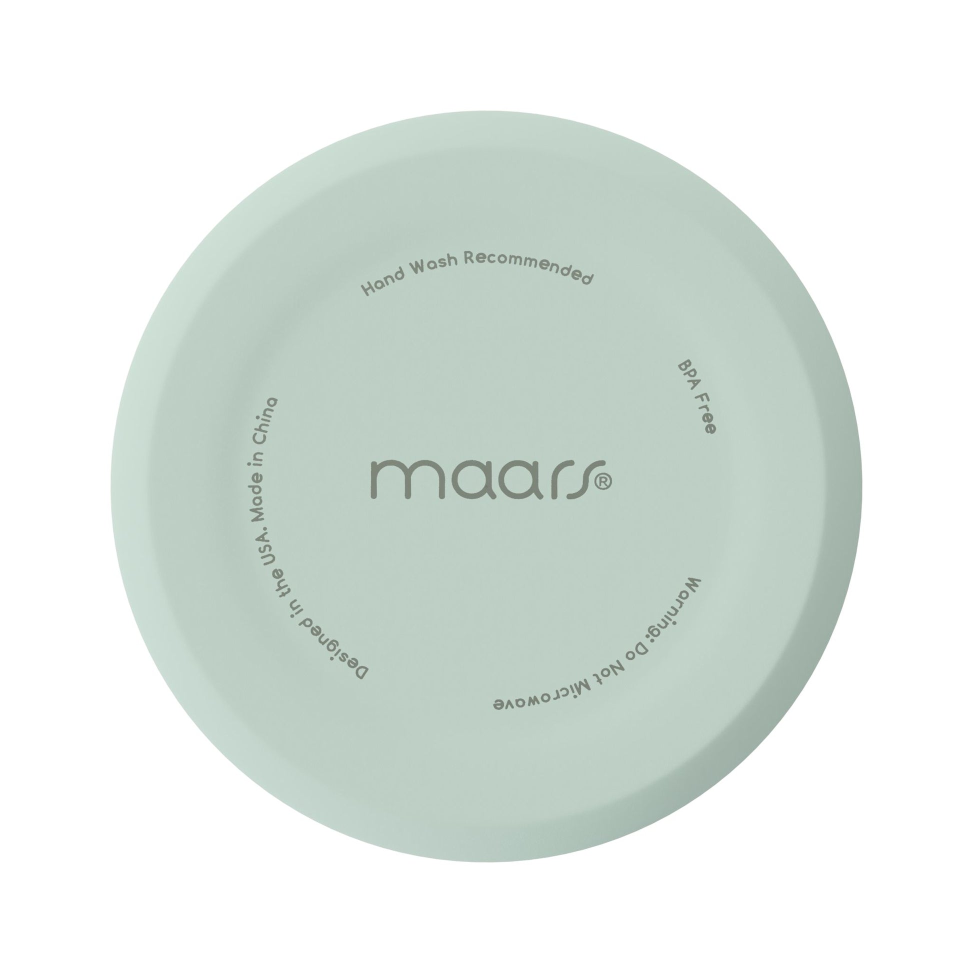 Bottom view of a Printify mug showing brand maars with care instructions and BPA free label birth month travel tumbler