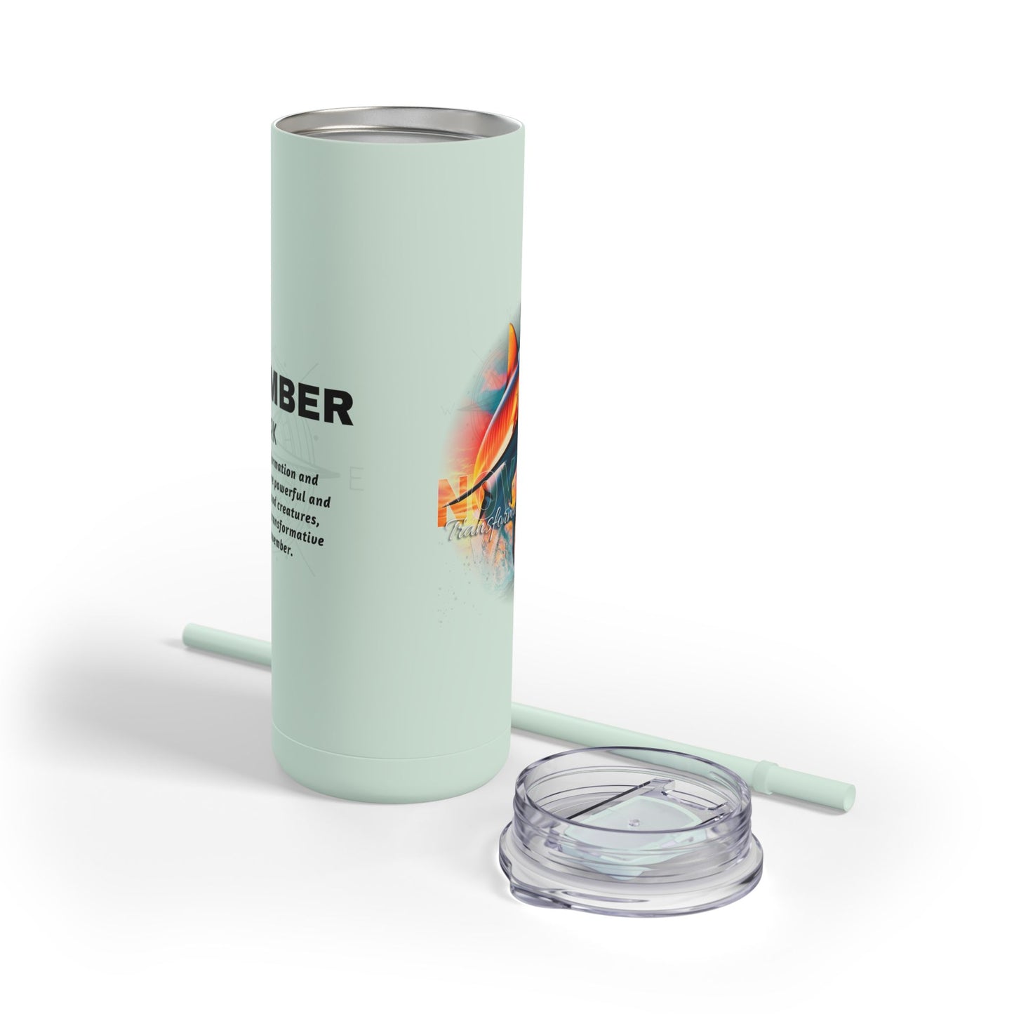 Birth month travel tumbler with removable lid and straw featuring unique September design