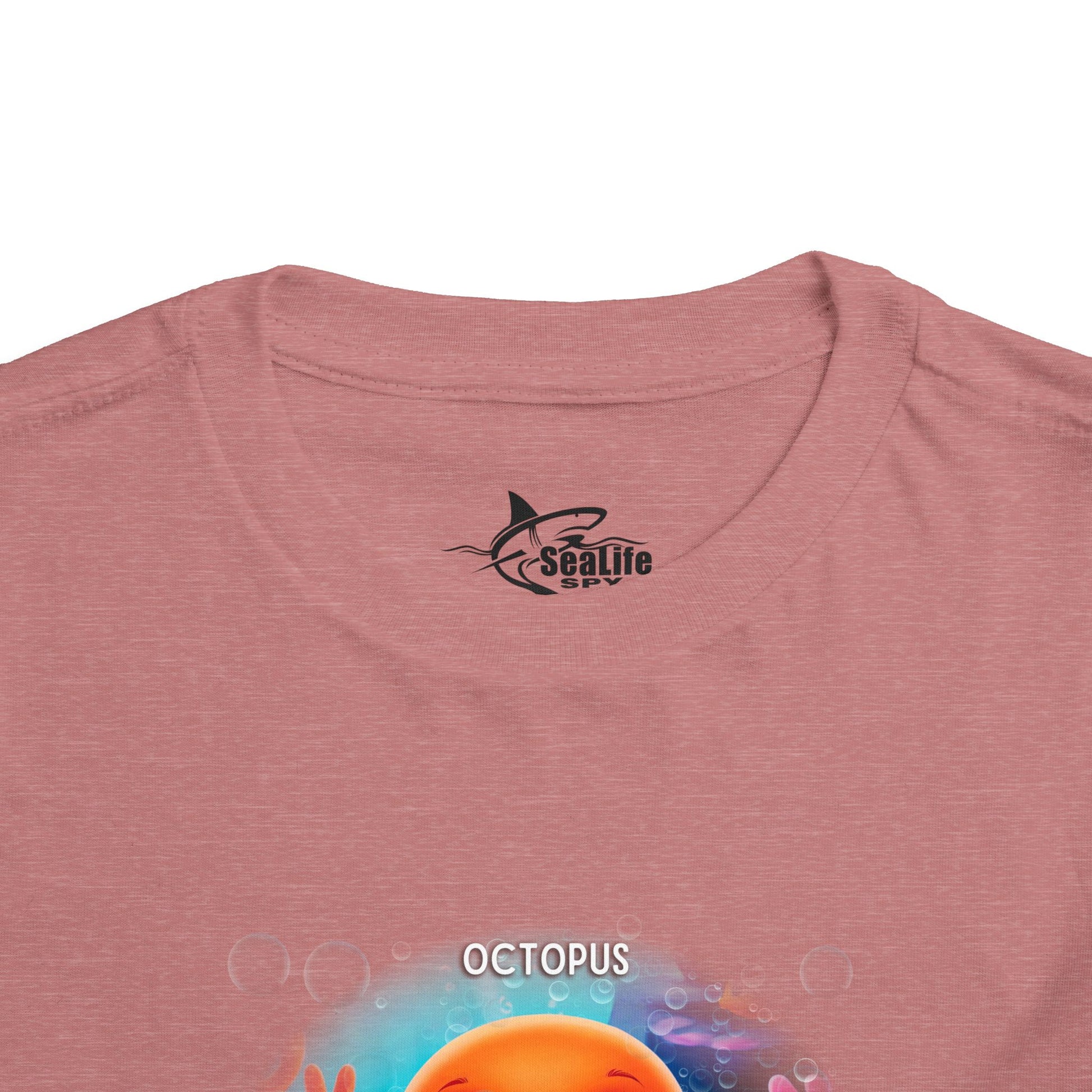 Kids birth month tshirt in pink with colorful octopus design and Octopus text