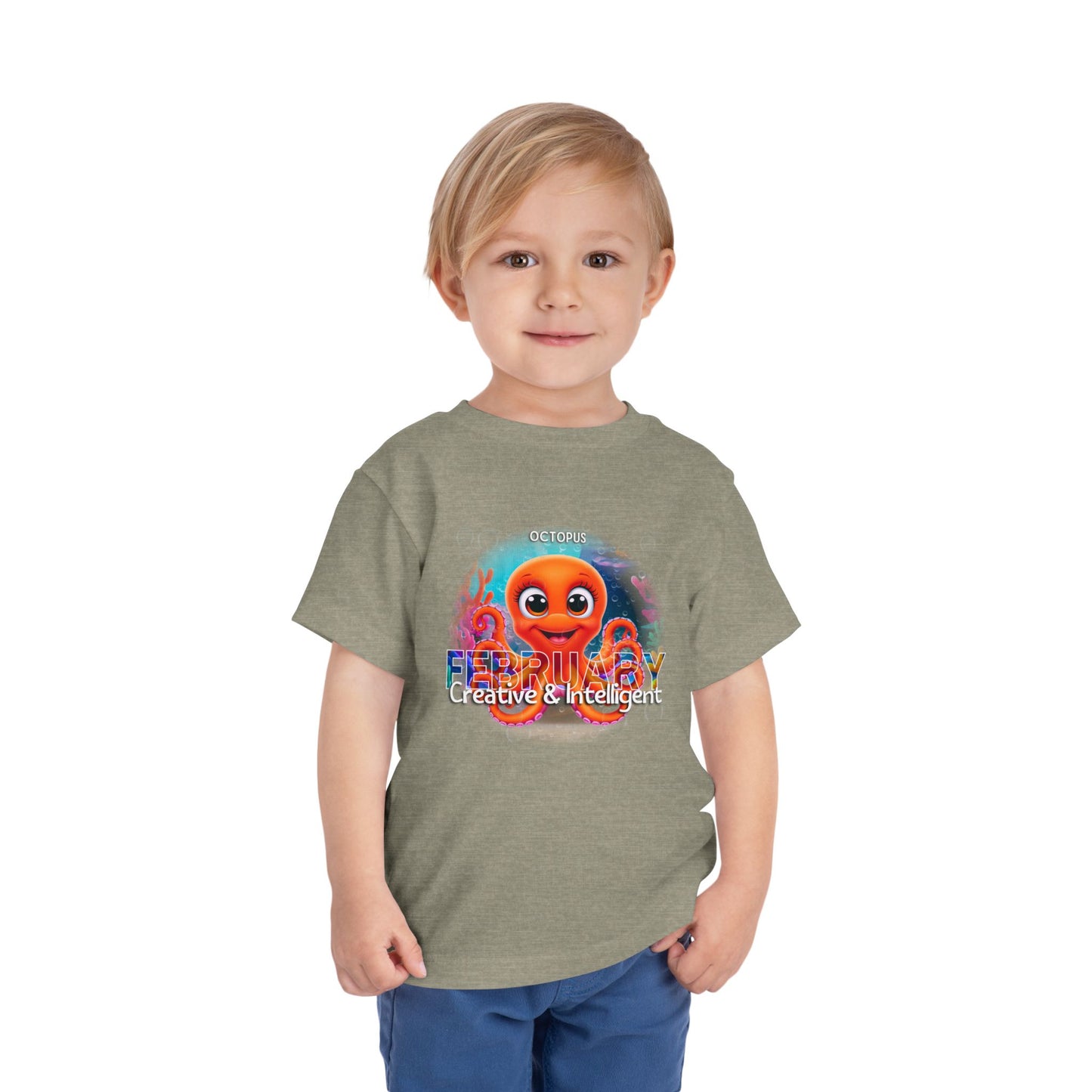 Kids birth month tshirt featuring colorful October octopus design for kids clothes