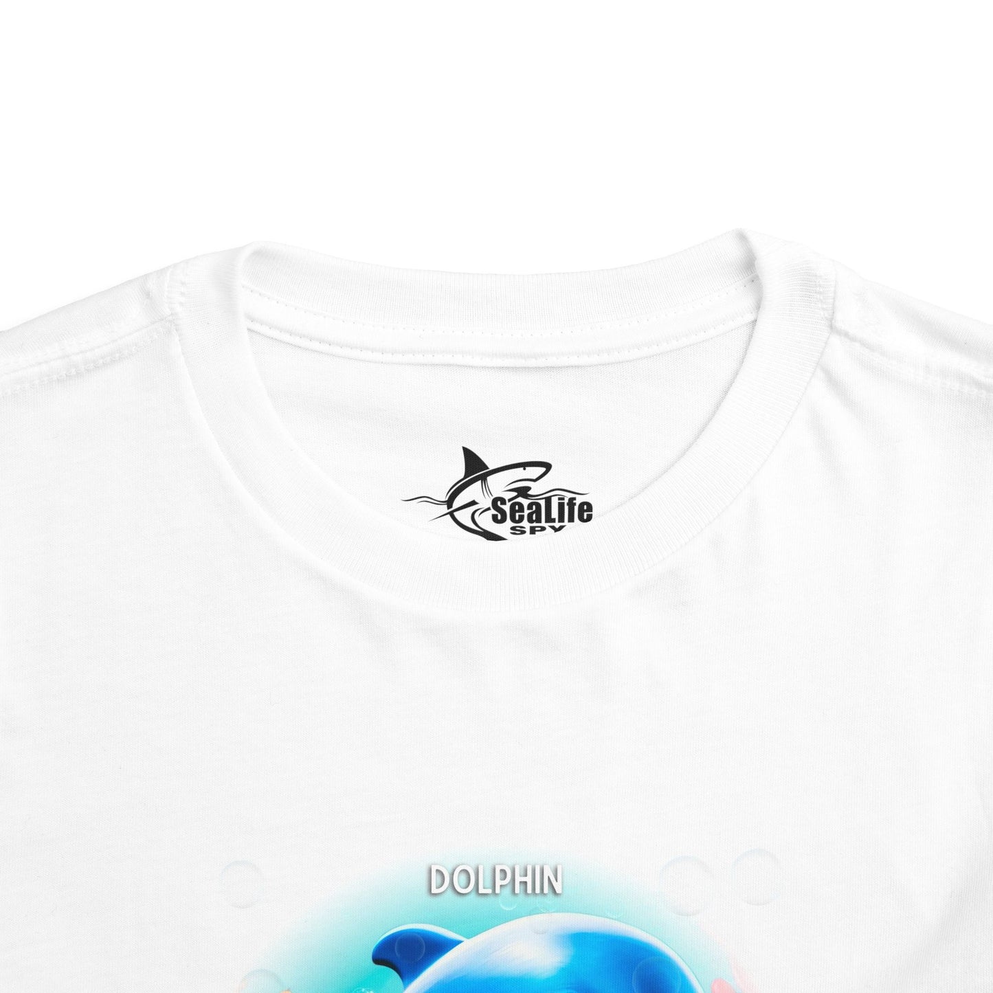 White kids birth month tshirt featuring a dolphin graphic kids clothes